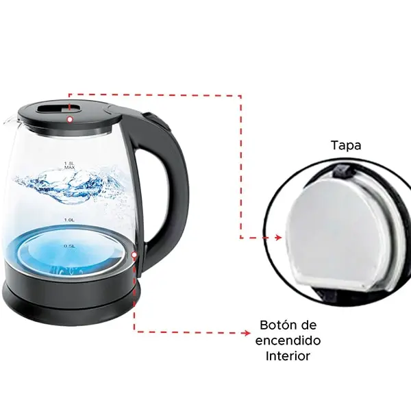 Jarra-para-Hervir-Agua-Transparente Jarra para Hervir Agua de vidrio Transparente